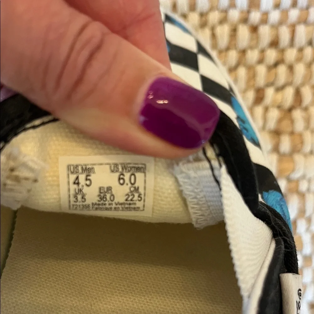 Vans Slip-On Sneakers - Blue Butterfly Checkered - Picture 2 of 6